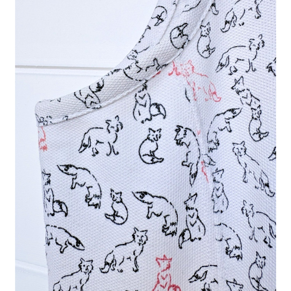 Ariat Sleeveless Polo Shirt Fox Print Cotton Blend White Navy Equestrian Golf L - Picture 9 of 10